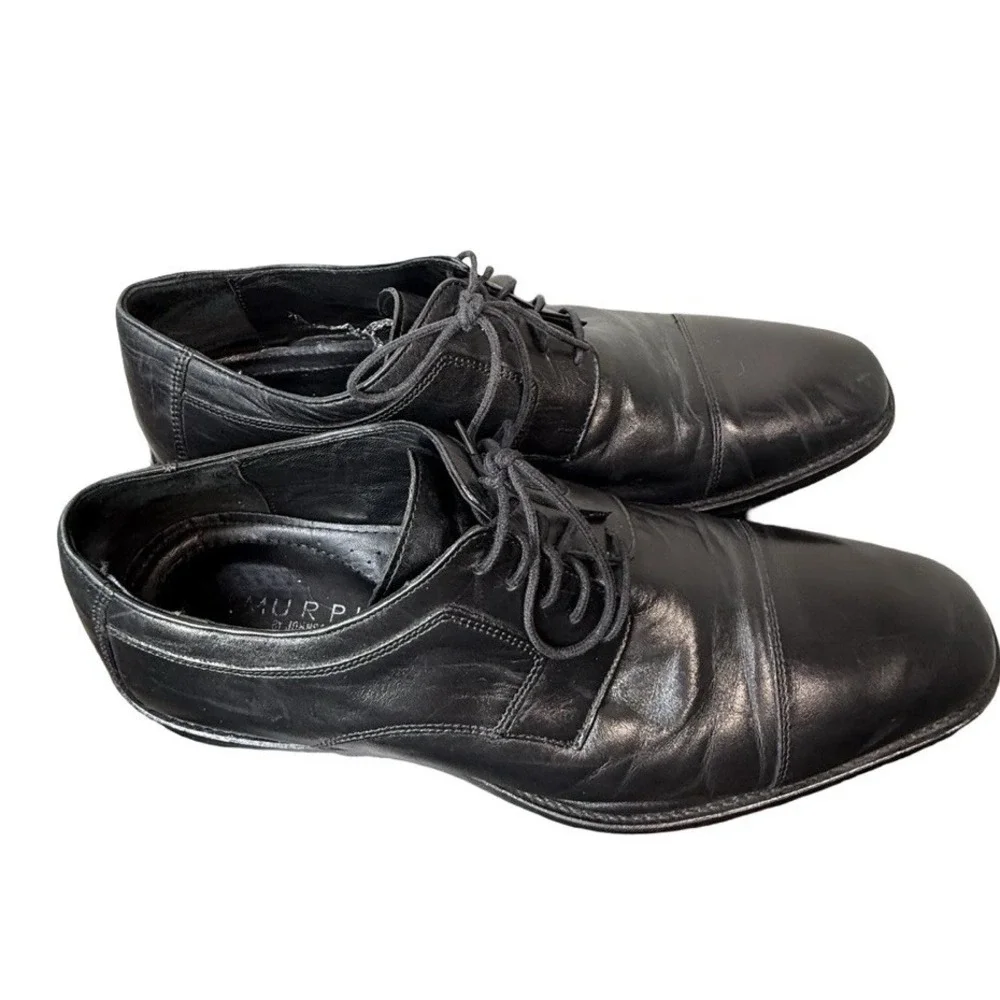 Murphy Johnston & Murphy Black Leather Cap Toe Oxford Dress Shoes Men's 12W
